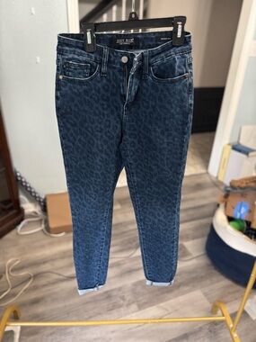 Judy Blue Dark Blue Leopard Skinny Jeans